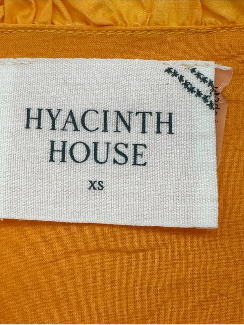 Hyacinth House Tuckernuck Ruffles Puff Sleeve Mustard/Yellow/Orange Top XS